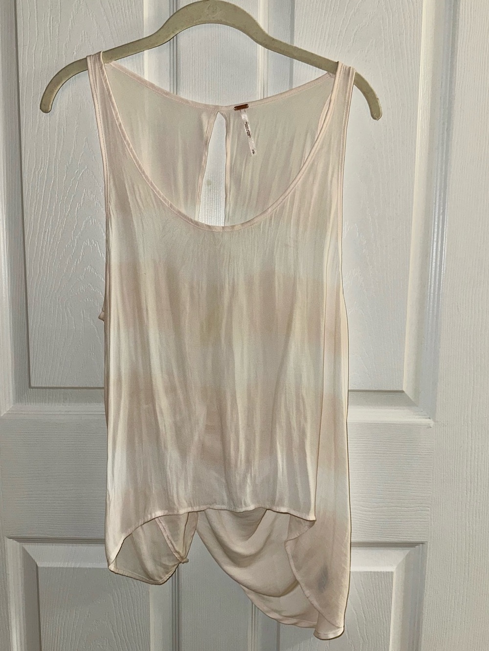 Free People Pale Blush Back-Tie Sheer Tank